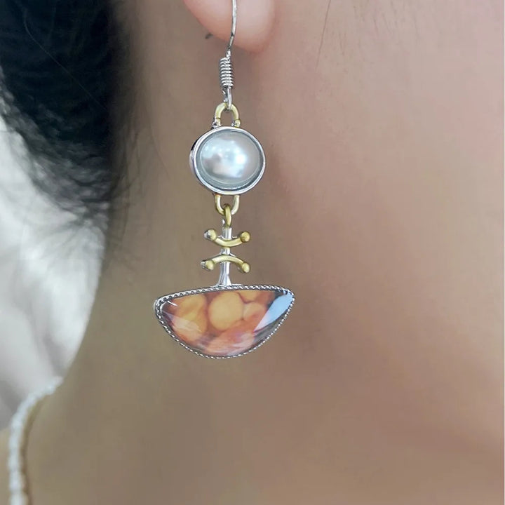 Elodi™ | Pendientes retro naranjas 