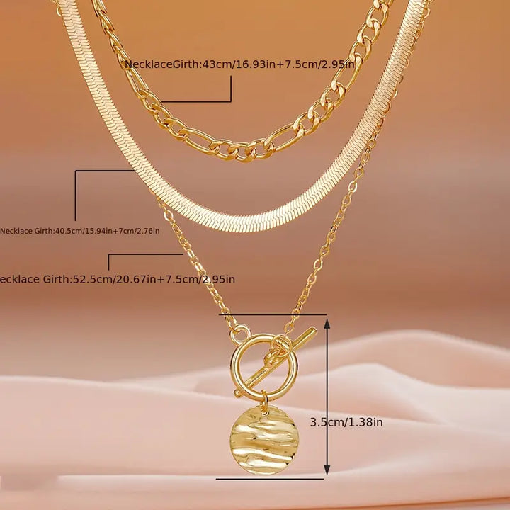 Collar Capa de Monedas Texturizadas Savira | oro