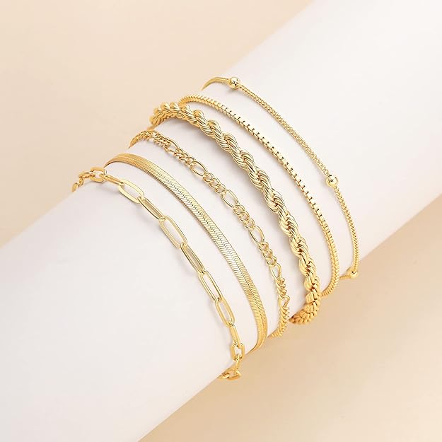 Vernetta™ | Conjunto de pulseras de oro 