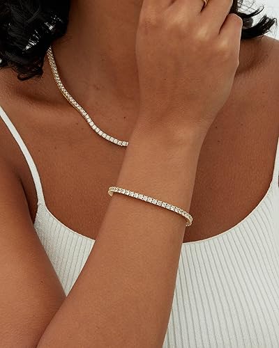 Lustra™ | Pulsera de tenis de oro con moissanita 