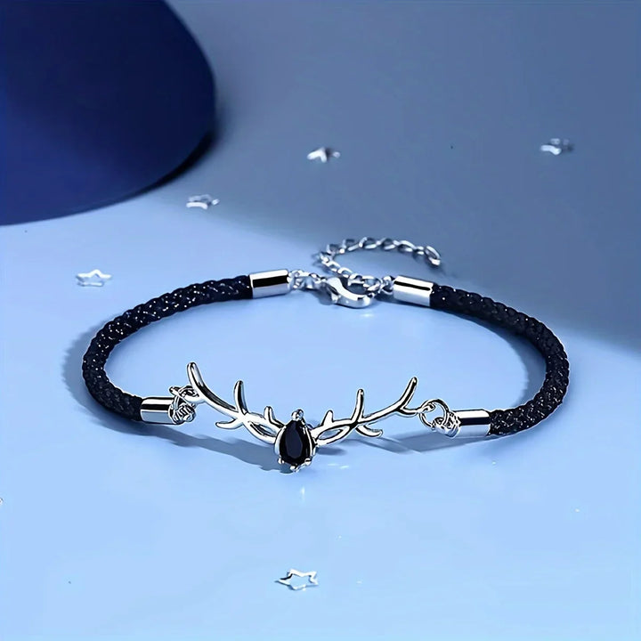 Pulsera Corazón de Cuerno de Ciervo con Zirconio