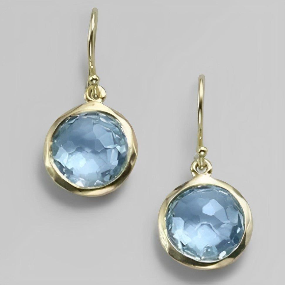 Lois - Pendientes de Cristal Azul Vintage