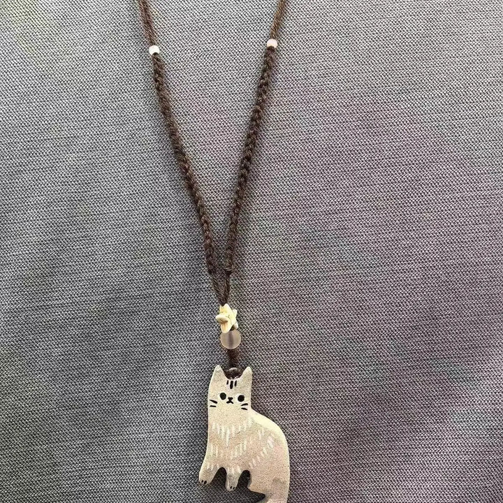 Collar de Colgante de Estrella de Gato Vintage