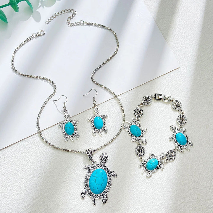 Conjunto de Joyería de Tortuga Turquesa