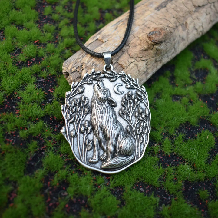 Colgante de Lobo Lunar Collar de Animal Espiritual