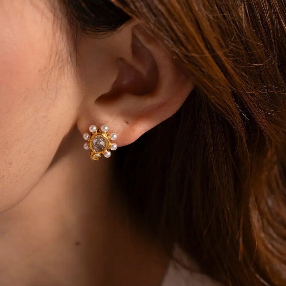 Pendientes de Oro Chic con Perlas
