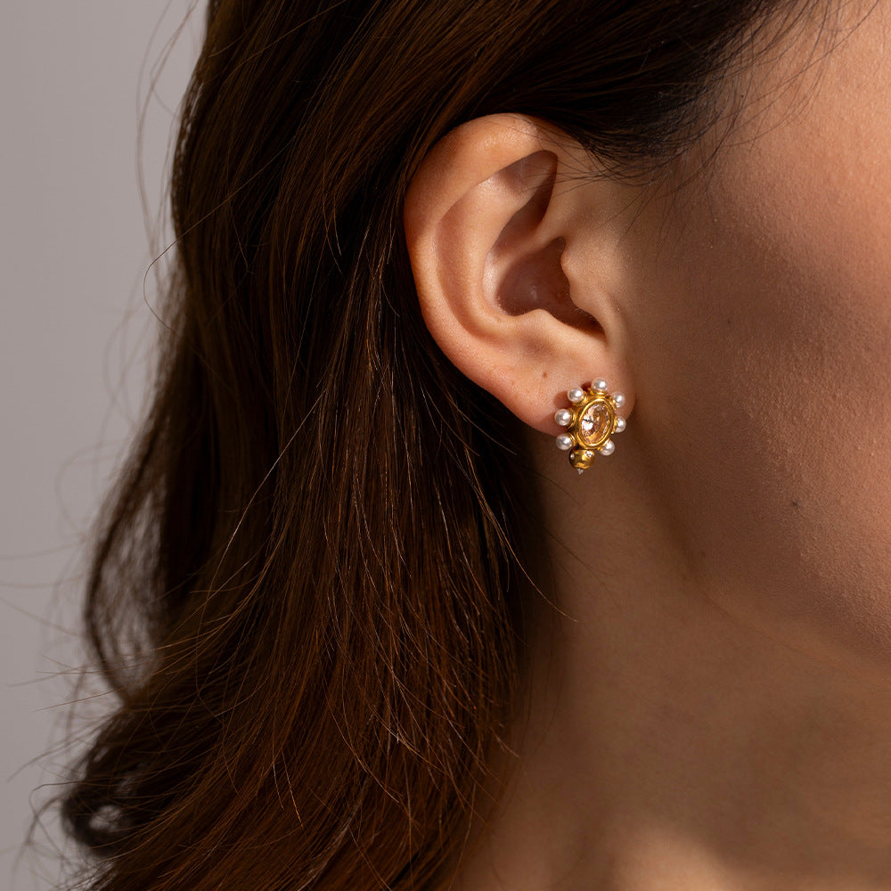 Pendientes de Oro Chic con Perlas