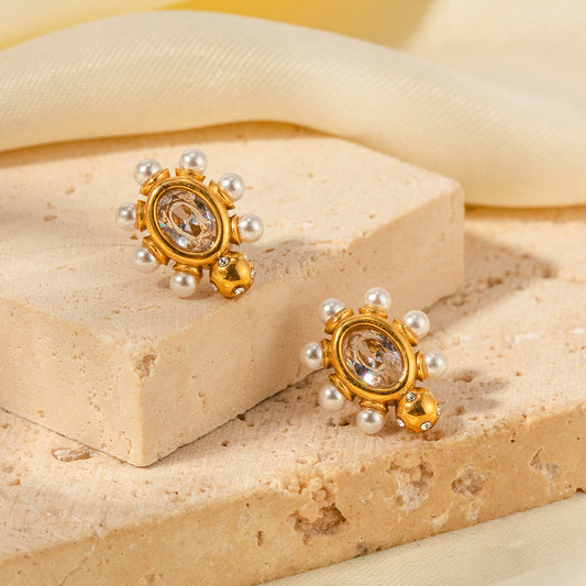 Pendientes de Oro Chic con Perlas