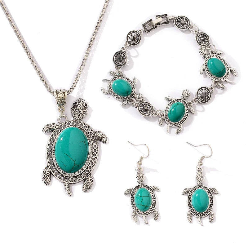 Conjunto de Joyería de Tortuga Turquesa