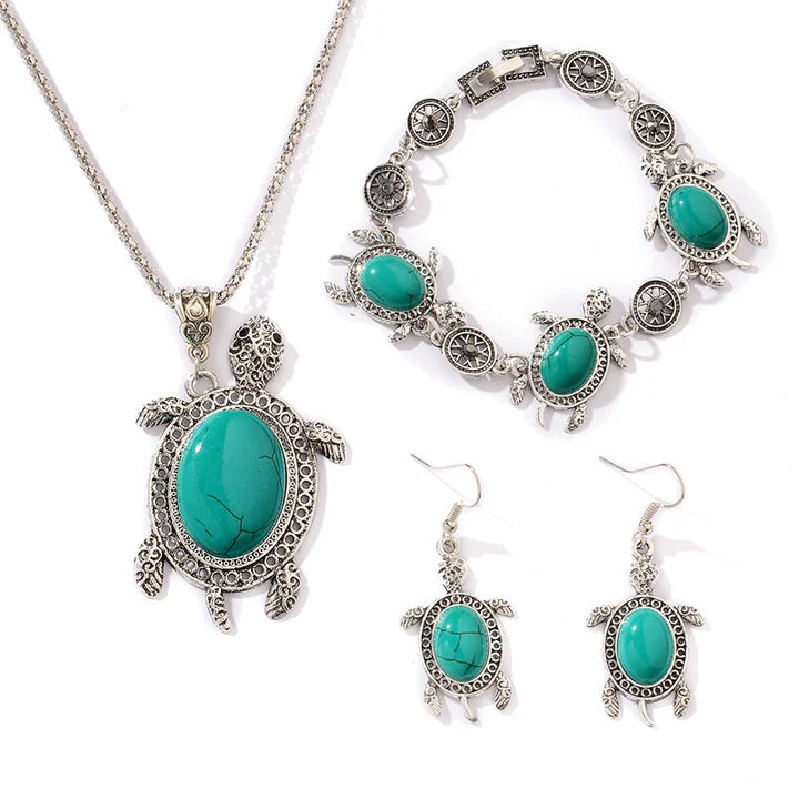 Conjunto de Joyería de Tortuga Turquesa