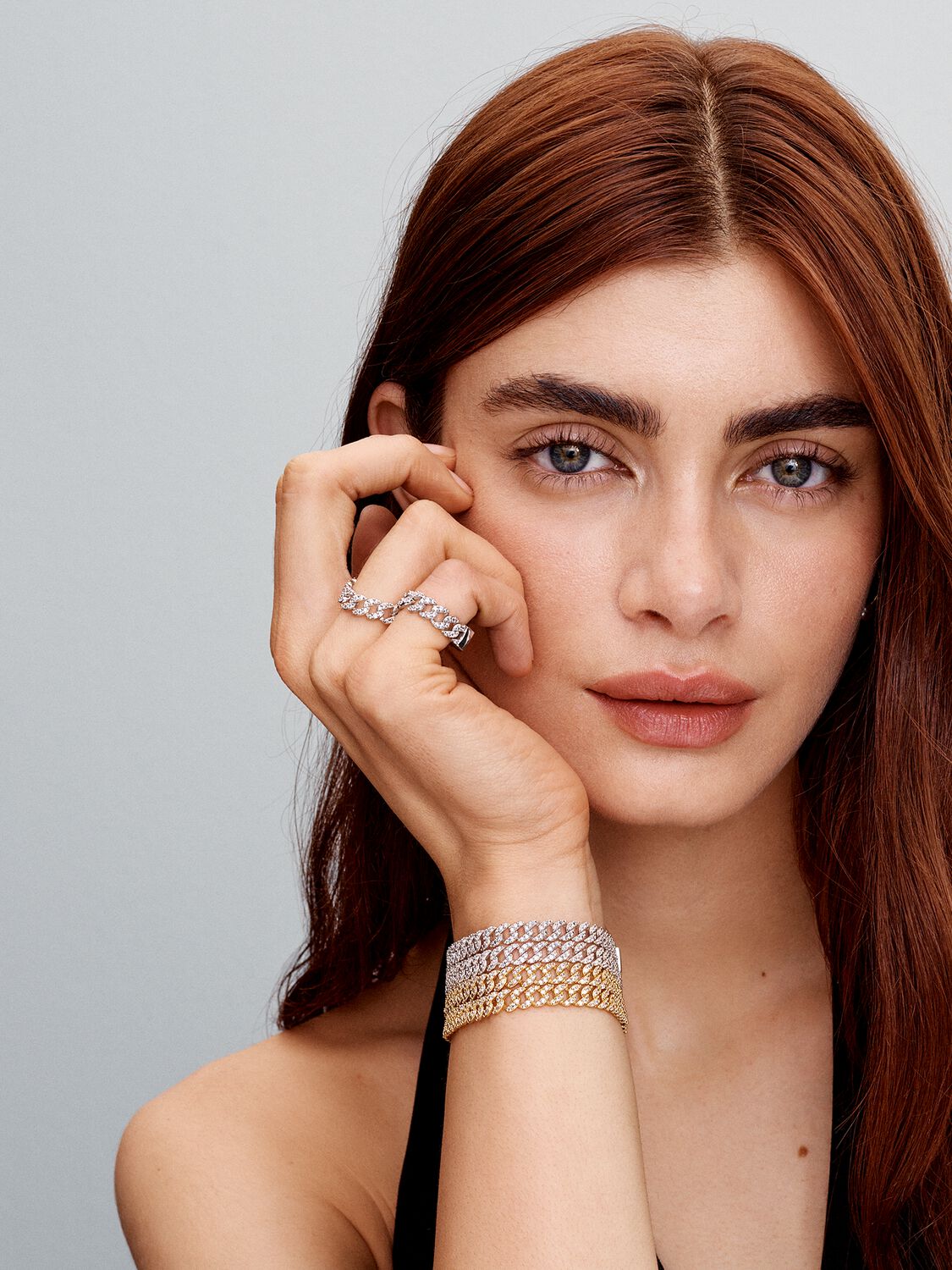 Cubo™ | Pulsera cubana de oro y moissanita 