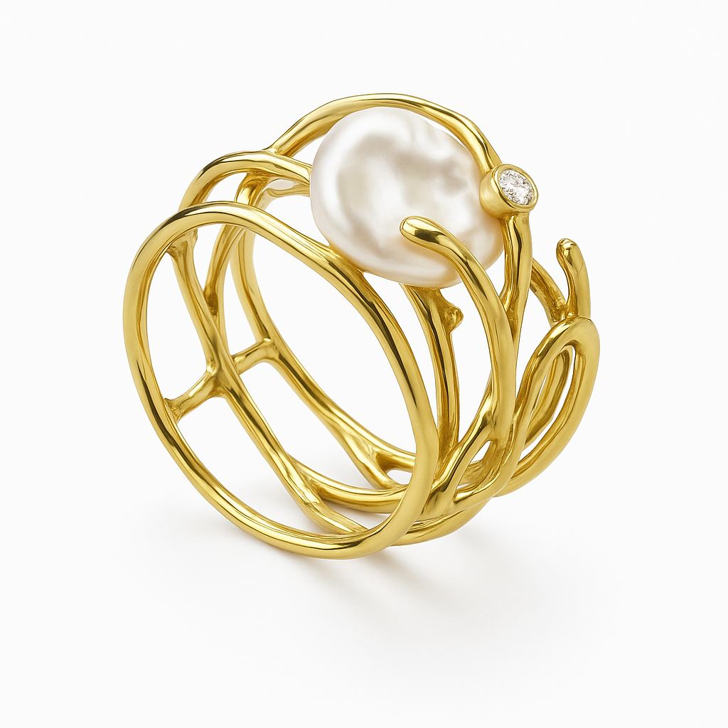 Lunara™ | Anillo delicado vintage de oro y perla para mujer
