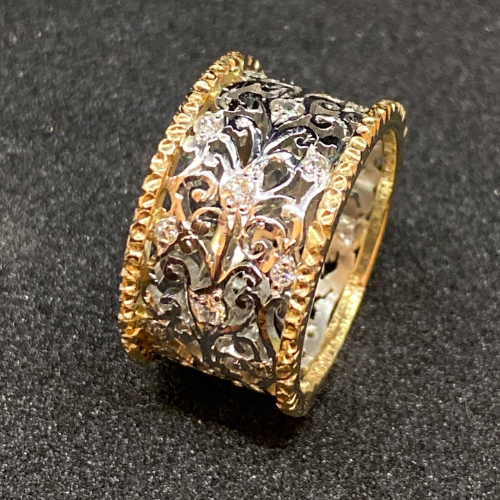 Mika - Anillo de Hiedra Vintage de Circonita