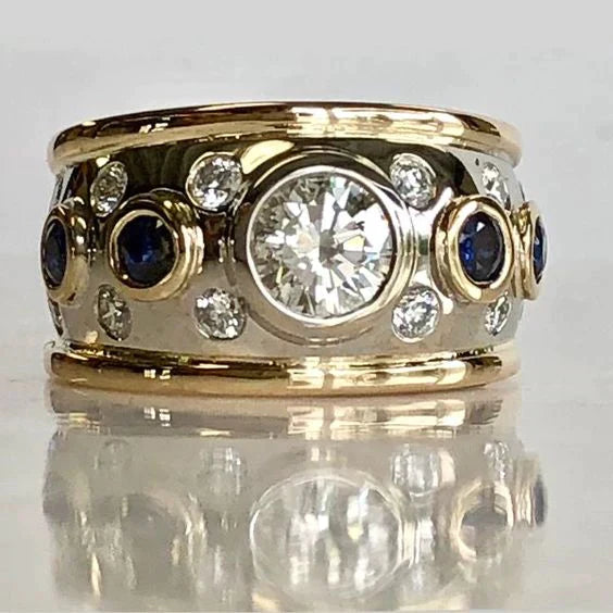 Anillo Vintage de Zirconia Incrustada en Oro