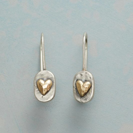 Pendientes de Corazón de Plata Art Deco