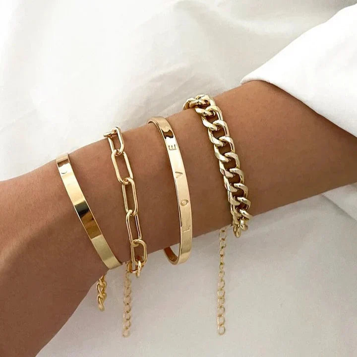 Elan™ | Conjunto de pulseras de oro 